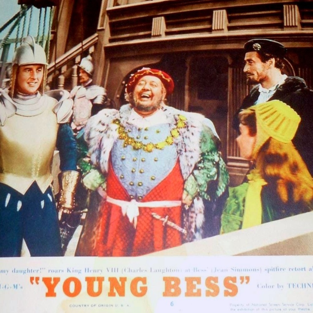 Vintage 1953 Young Bess Lobby Card‎ Charles Laughton Henry VIII MGM Movie Poster